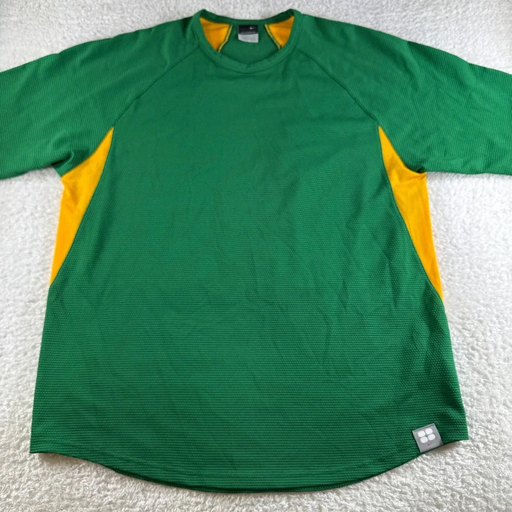 Nike Sphere Dry Shirt Mens Size M Green Yellow Excellent Short Sleeve Athletic